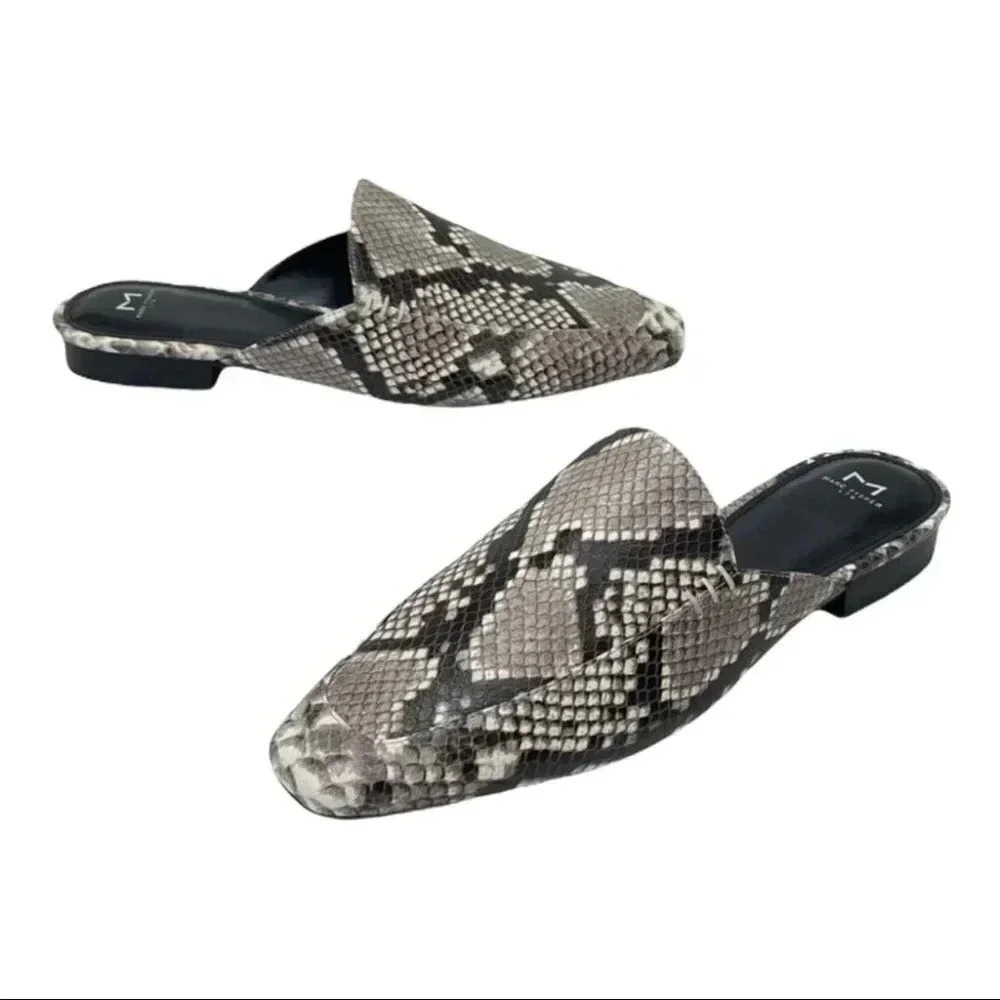 Marc Fisher LTD Pam2 Snake Embossed Leather Womens Flat Mules - Picture 14 of 16